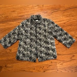 Chico’s fake fur jacket size 1